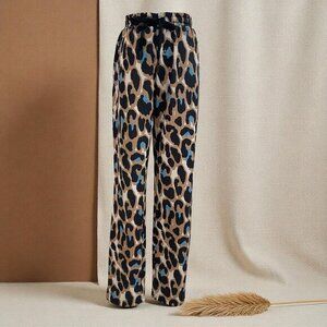 Y2K Leopard Print Lounge Pants Elastic Waist Insight‎ Medium Streetwear Baddie